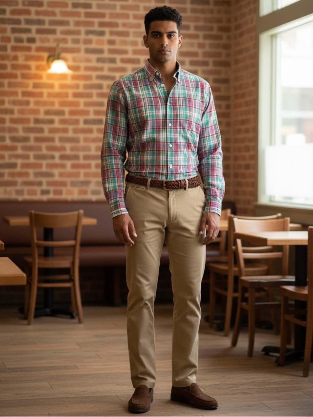 J. Crew Shirtings Men’s Tailored Fit Plaid Button Up Shirt. Medium